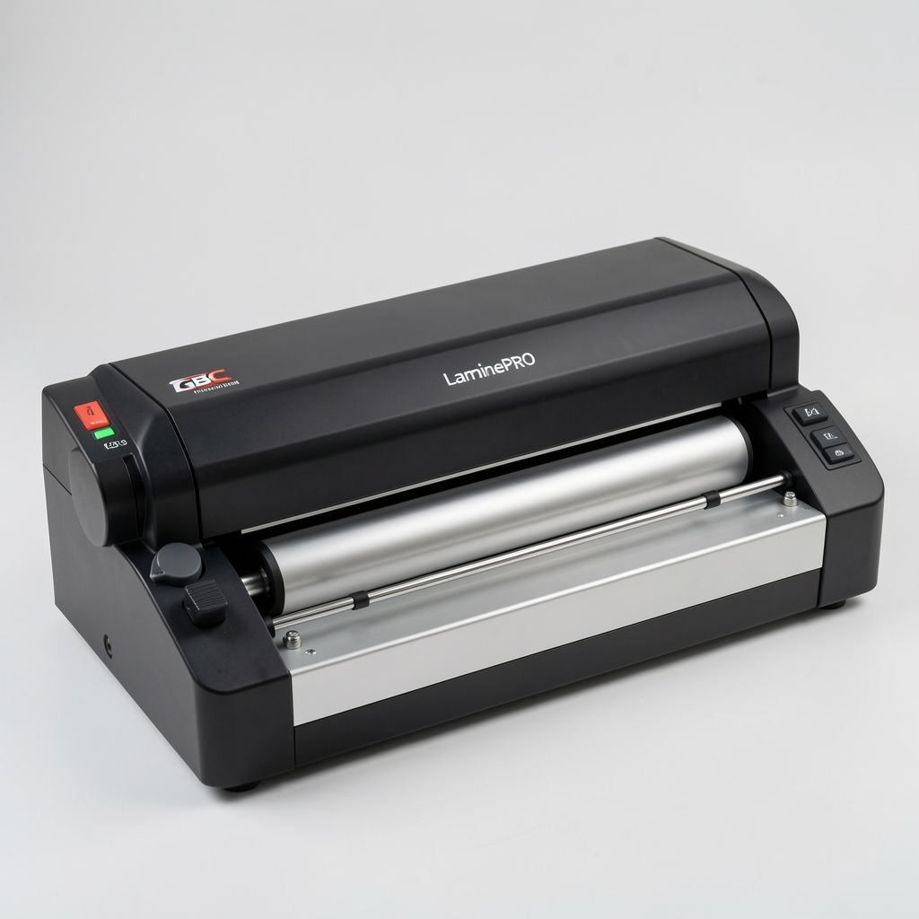 GBC LaminePRO 125 A3 hot laminator in black and silver with dual rollers, professional office grade document laminating machine