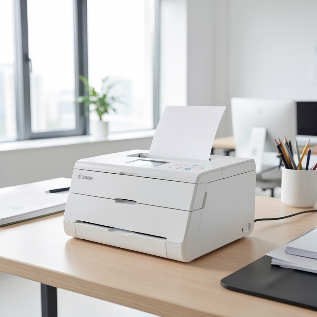 Canon imageFORMULA DR-C230 compact desktop document scanner in white with 60-sheet ADF, USB powered, front-loading document feeder for office scanning